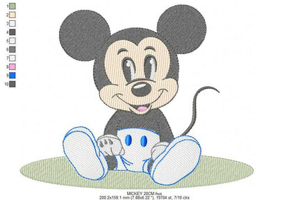 Mickey embroidery design - Mickey Mouse machine embroidery pattern - Baby Boy file - Instant digital download pes - Marcia Embroidery