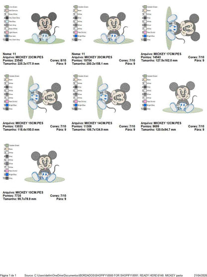 Mickey embroidery design - Mickey Mouse machine embroidery pattern - Baby Boy file - Instant digital download pes - Marcia Embroidery