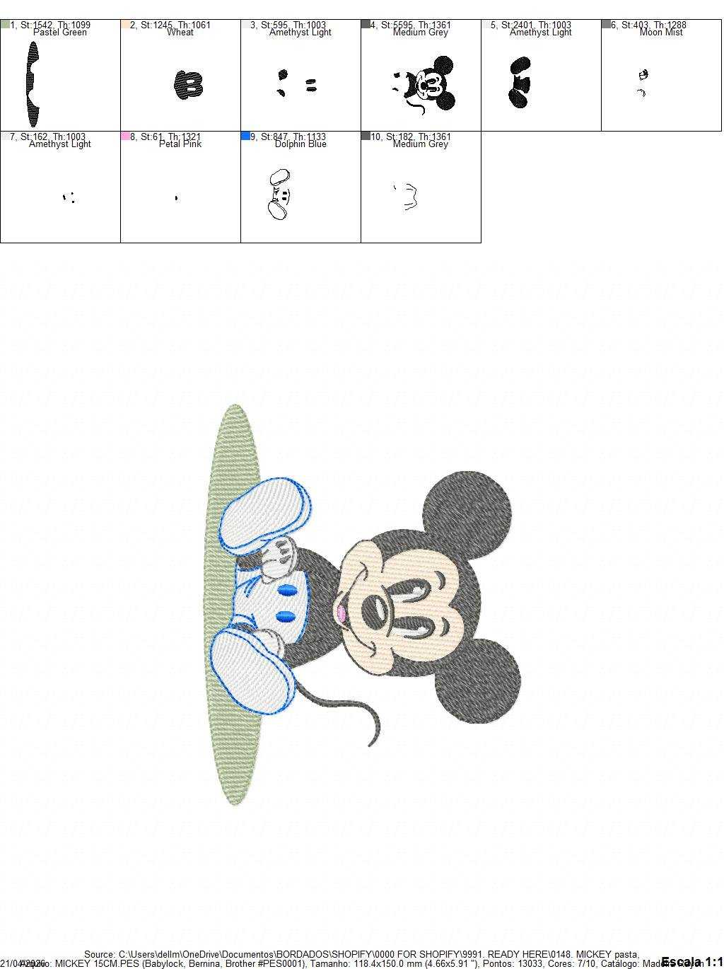 Mickey embroidery design - Mickey Mouse machine embroidery pattern - Baby Boy file - Instant digital download pes - Marcia Embroidery