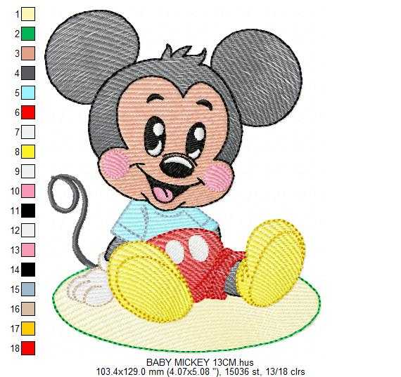 Mickey embroidery design - Mickey Mouse machine embroidery pattern - Baby Boy file - Instant digital download pes jef dst hus - Marcia Embroidery