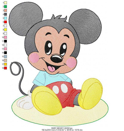 Mickey embroidery design - Mickey Mouse machine embroidery pattern - Baby Boy file - Instant digital download pes jef dst hus - Marcia Embroidery