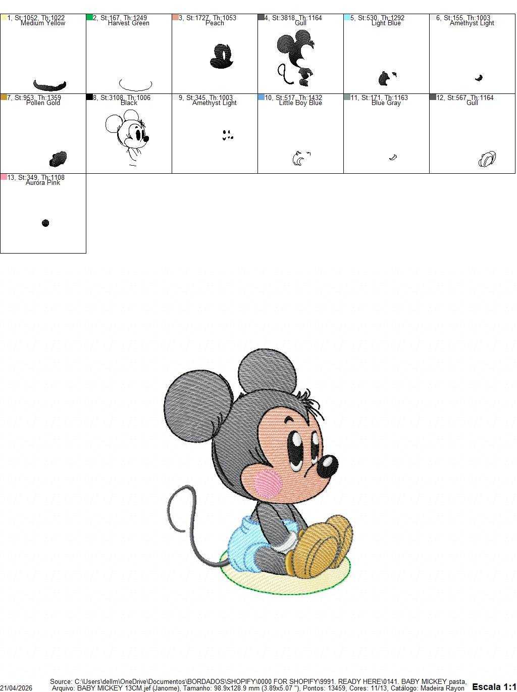 Mickey embroidery design - Mickey Mouse machine embroidery pattern - Baby Boy file - Instant digital download pes jef dst hus vp3 - Marcia Embroidery