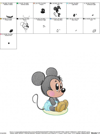 Mickey embroidery design - Mickey Mouse machine embroidery pattern - Baby Boy file - Instant digital download pes jef dst hus vp3 - Marcia Embroidery