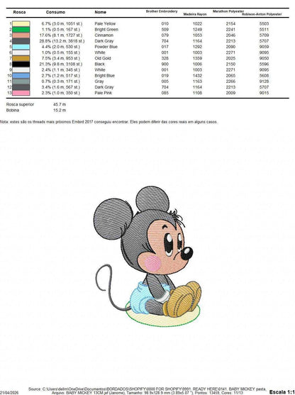 Mickey embroidery design - Mickey Mouse machine embroidery pattern - Baby Boy file - Instant digital download pes jef dst hus vp3 - Marcia Embroidery