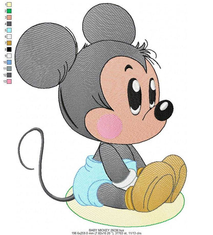 Mickey embroidery design - Mickey Mouse machine embroidery pattern - Baby Boy file - Instant digital download pes jef dst hus vp3 - Marcia Embroidery