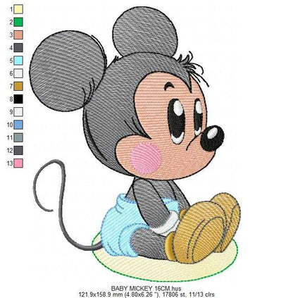 Mickey embroidery design - Mickey Mouse machine embroidery pattern - Baby Boy file - Instant digital download pes jef dst hus vp3 - Marcia Embroidery