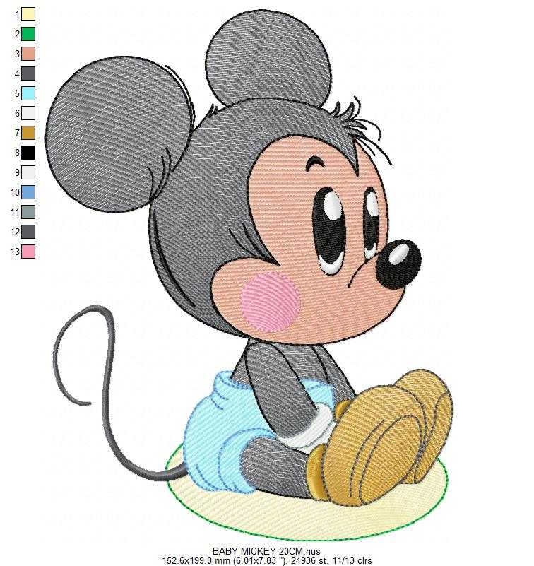 Mickey embroidery design - Mickey Mouse machine embroidery pattern - Baby Boy file - Instant digital download pes jef dst hus vp3 - Marcia Embroidery