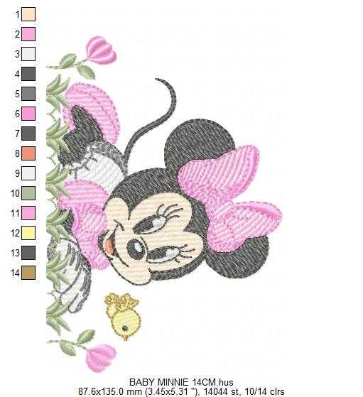 Minnie embroidery design - Baby Minnie Mouse machine embroidery pattern - Baby Girl file - Instant digital download pes jef dst - Marcia Embroidery