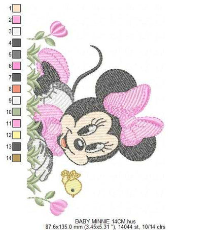 Minnie embroidery design - Baby Minnie Mouse machine embroidery pattern - Baby Girl file - Instant digital download pes jef dst - Marcia Embroidery