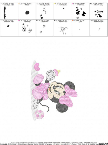 Minnie embroidery design - Baby Minnie Mouse machine embroidery pattern - Baby Girl file - Instant digital download pes jef dst - Marcia Embroidery