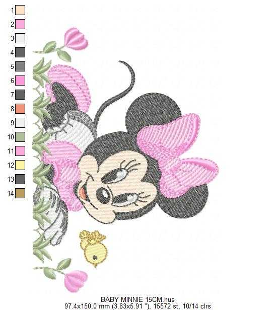 Minnie embroidery design - Baby Minnie Mouse machine embroidery pattern - Baby Girl file - Instant digital download pes jef dst - Marcia Embroidery