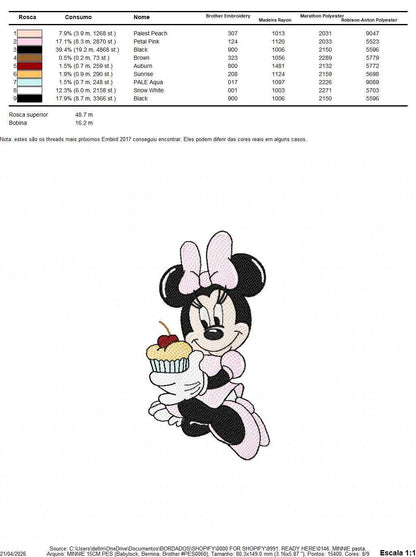 Minnie embroidery design - Mickey Mouse machine embroidery pattern - Baby Girl file - Instant digital download pes jef dst - Marcia Embroidery