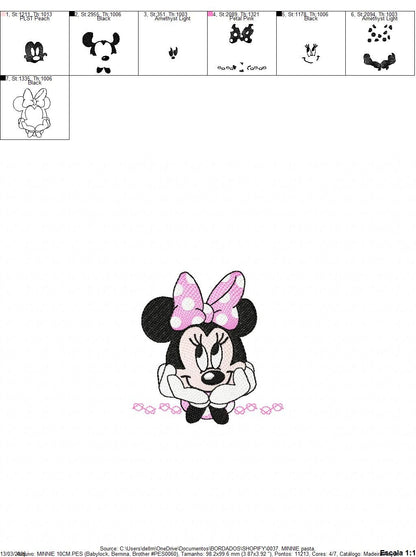 Minnie embroidery design - Minnie Mouse machine embroidery pattern - Baby Girl file - Instant digital download - Marcia Embroidery