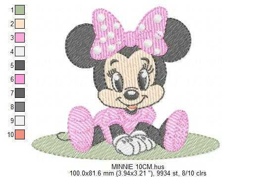 Minnie embroidery design - Minnie Mouse machine embroidery pattern - Baby Girl file - Instant digital download pes jef dst - Marcia Embroidery