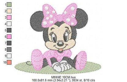 Minnie embroidery design - Minnie Mouse machine embroidery pattern - Baby Girl file - Instant digital download pes jef dst - Marcia Embroidery