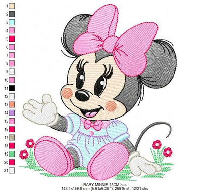 Minnie embroidery design - Minnie Mouse machine embroidery pattern - Baby Girl file - Instant digital download pes jef dst - Marcia Embroidery