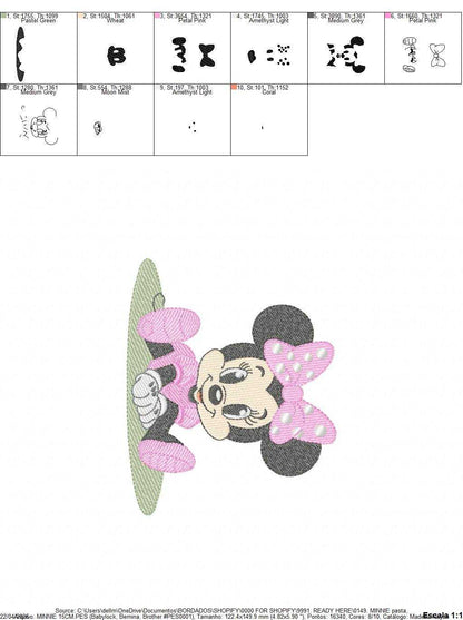 Minnie embroidery design - Minnie Mouse machine embroidery pattern - Baby Girl file - Instant digital download pes jef dst - Marcia Embroidery