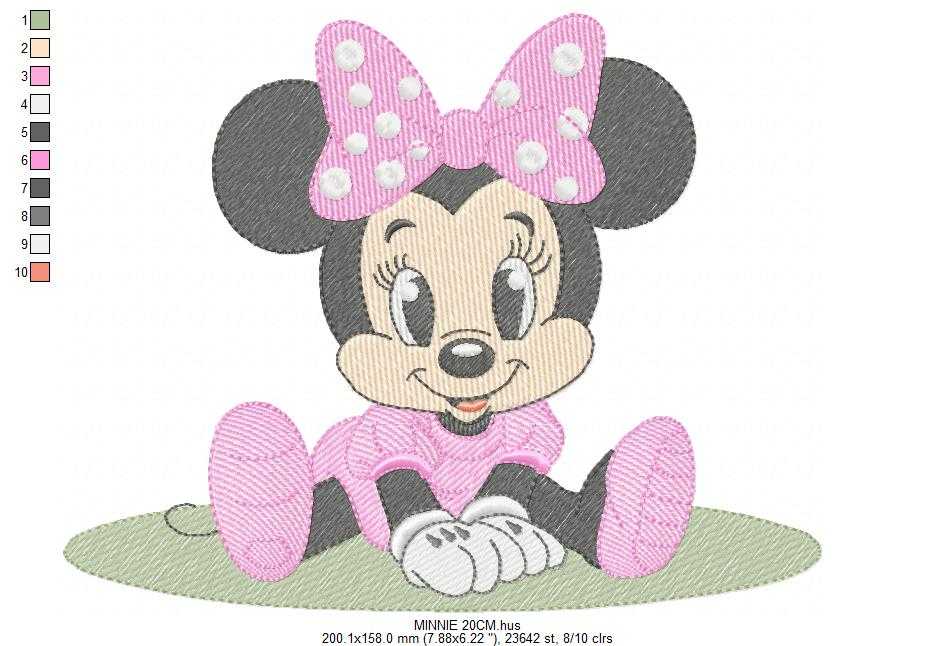 Minnie embroidery design - Minnie Mouse machine embroidery pattern - Baby Girl file - Instant digital download pes jef dst - Marcia Embroidery