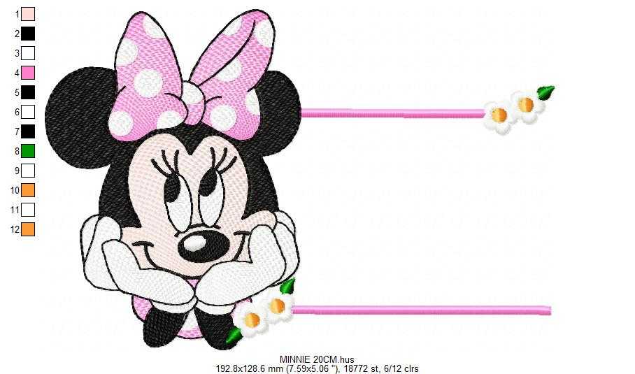 Minnie embroidery design - Minnie Mouse machine embroidery pattern - Baby Girl file - Instant digital download pes jef dst - Marcia Embroidery