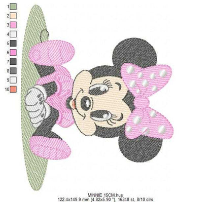 Minnie embroidery design - Minnie Mouse machine embroidery pattern - Baby Girl file - Instant digital download pes jef dst - Marcia Embroidery