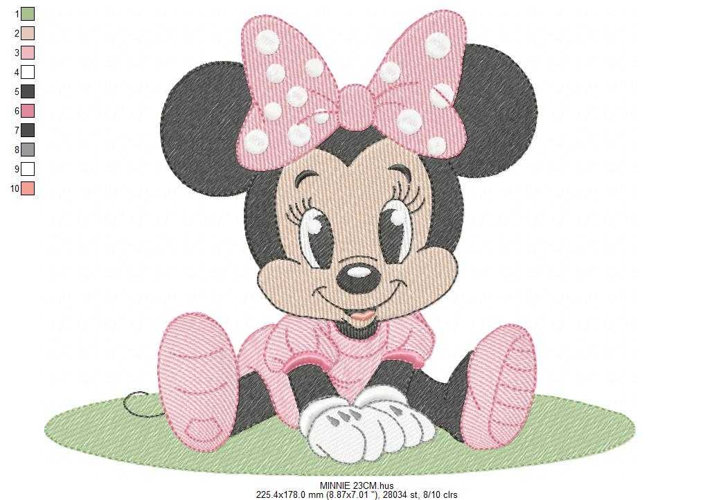 Minnie embroidery design - Minnie Mouse machine embroidery pattern - Baby Girl file - Instant digital download pes jef dst - Marcia Embroidery