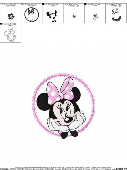 Minnie embroidery design - Minnie Mouse machine embroidery pattern - Baby Girl file - Instant digital download pes jef dst - Marcia Embroidery