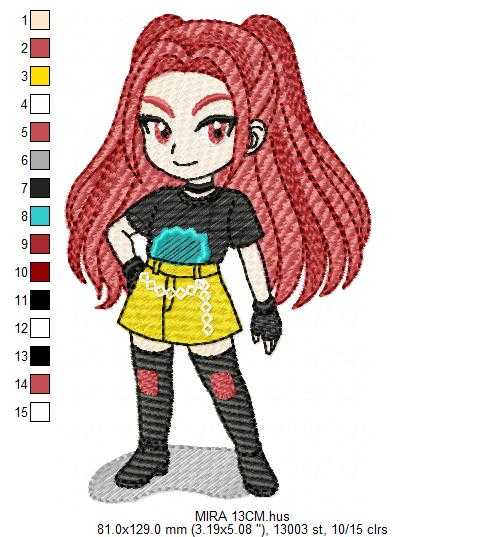 Mira KPop Demon Hunters embroidery design - Kpop Warriors machine embroidery patterns - Baby girl file - Instant digital download - Marcia Embroidery