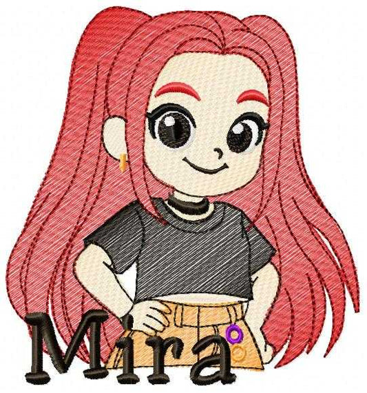 Mira KPop Demon Hunters embroidery design - Kpop Warriors machine embroidery patterns - Baby girl file - Instant digital download - Marcia Embroidery