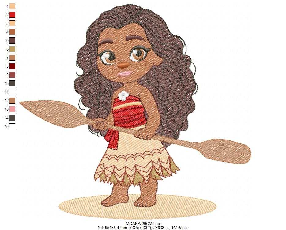 Moana embroidery design - Disney Princess machine embroidery patterns - Baby girl file - Instant digital download pes jef dst exp hus - Marcia Embroidery