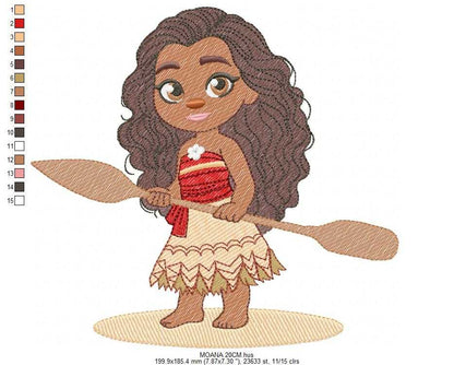 Moana embroidery design - Disney Princess machine embroidery patterns - Baby girl file - Instant digital download pes jef dst exp hus - Marcia Embroidery