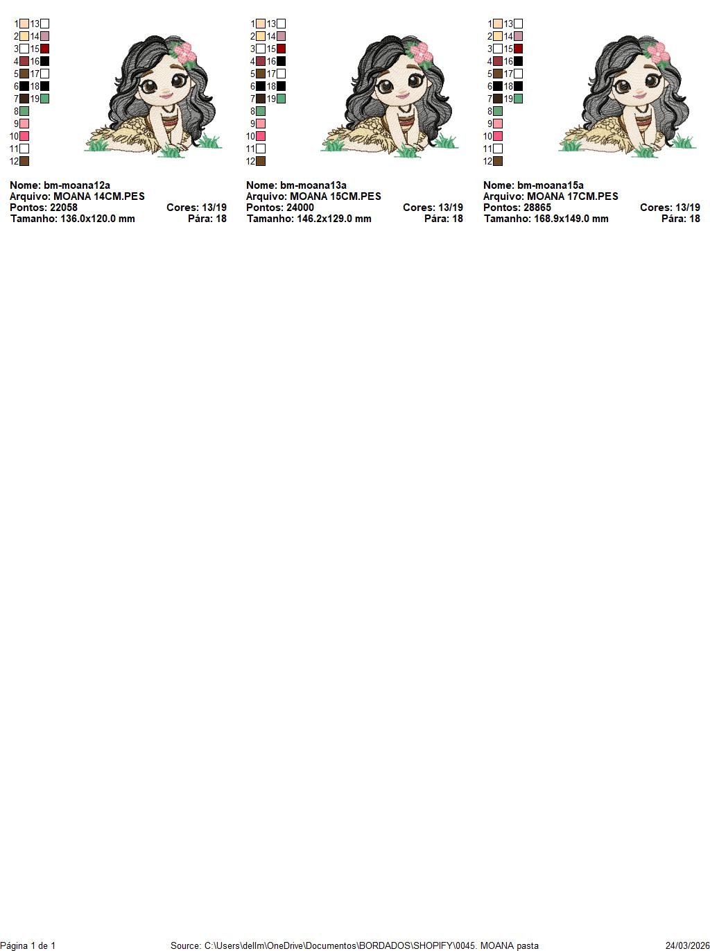 Moana embroidery designs - Disney Princess machine embroidery patterns - Baby girl file - Instant digital download pes jef dst exp hus vp3 - Marcia Embroidery