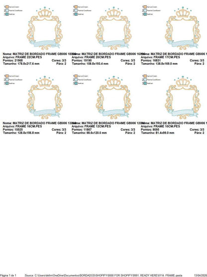 Monogram Frame embroidery design - Baby Boy Frame with Crown machine embroidery pattern - Instant digital download pes jef - Marcia Embroidery