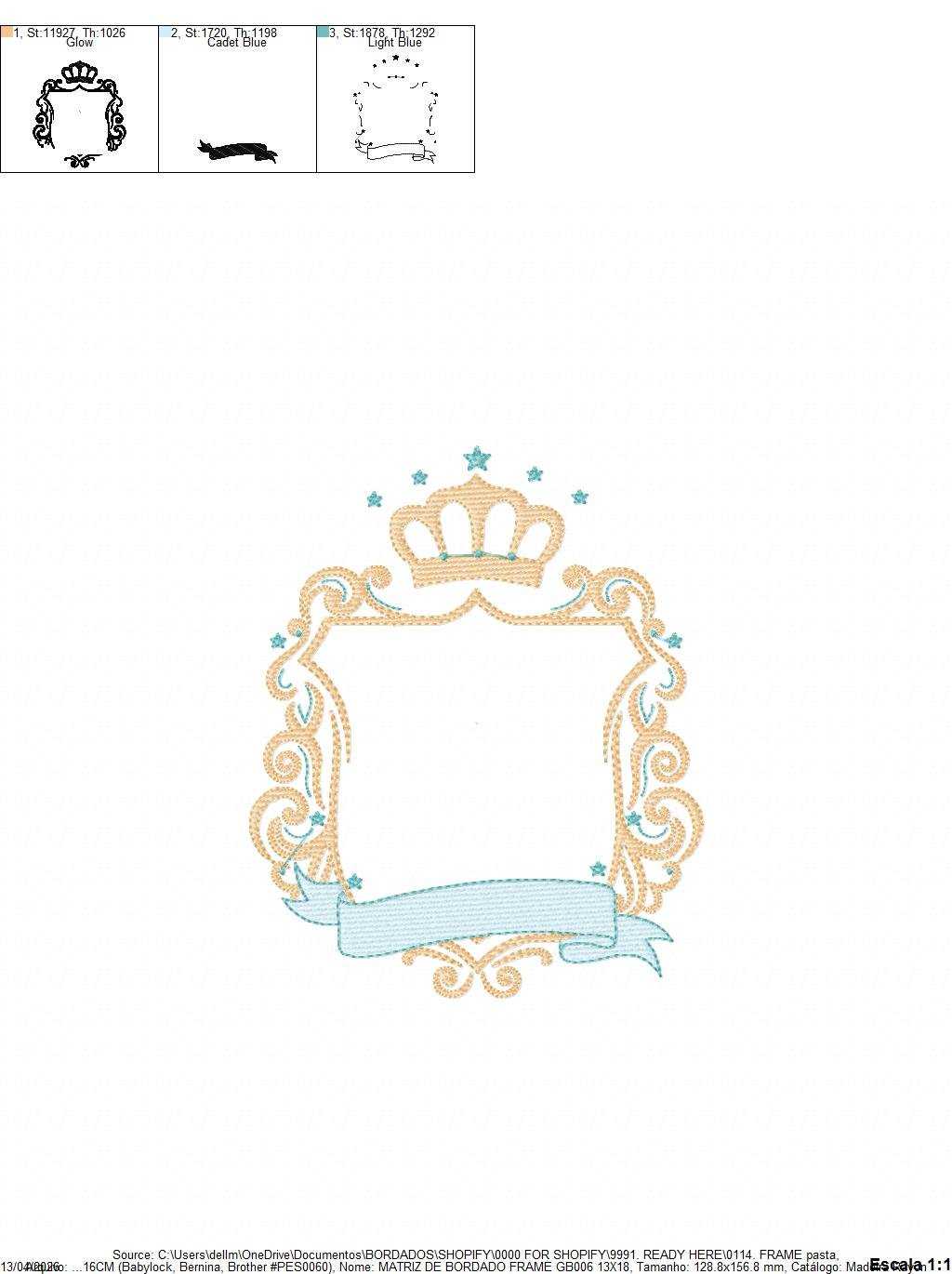 Monogram Frame embroidery design - Baby Boy Frame with Crown machine embroidery pattern - Instant digital download pes jef - Marcia Embroidery
