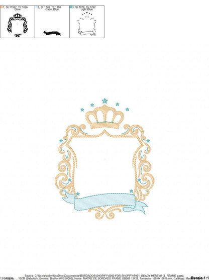 Monogram Frame embroidery design - Baby Boy Frame with Crown machine embroidery pattern - Instant digital download pes jef - Marcia Embroidery