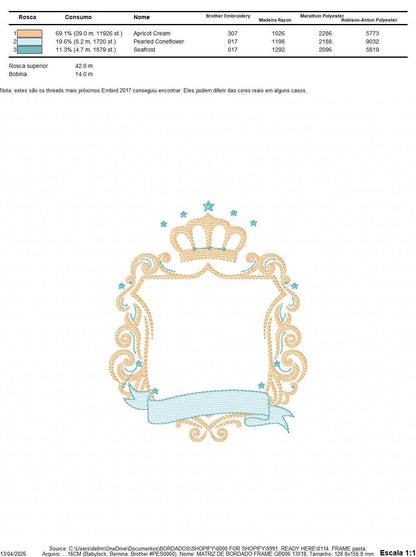 Monogram Frame embroidery design - Baby Boy Frame with Crown machine embroidery pattern - Instant digital download pes jef - Marcia Embroidery