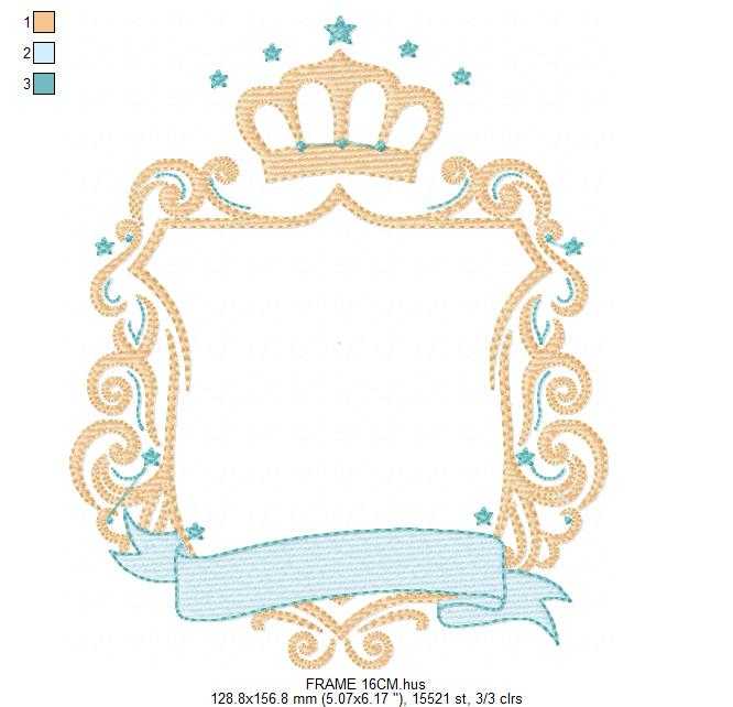 Monogram Frame embroidery design - Baby Boy Frame with Crown machine embroidery pattern - Instant digital download pes jef - Marcia Embroidery