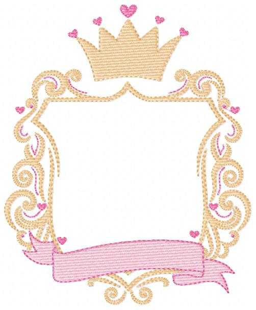 Monogram Frame embroidery design - Baby Girl Frame with Crown machine embroidery pattern - Instant digital download pes jef - Marcia Embroidery