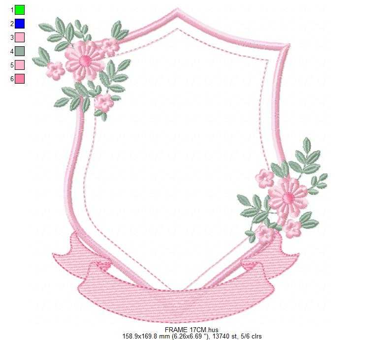 Monogram Frame embroidery design - Floral Frame machine embroidery pattern - Kitchen Tea Towel file - Instant digital - Marcia Embroidery