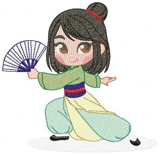 Mulan embroidery design - Disney Princess machine embroidery pattern - Baby girl file - Instant digital download pes jef dst - Marcia Embroidery