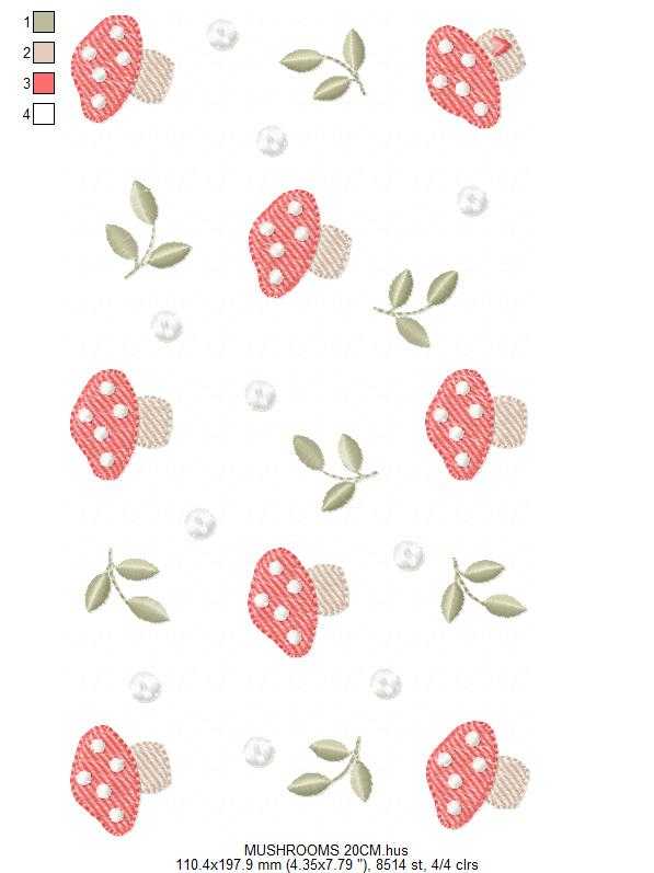 Mushroom with leaves embroidery design - Forest Toad machine embroidery pattern - Kitchen Towel file - Instant digital download pes jef hus dst - Marcia Embroidery