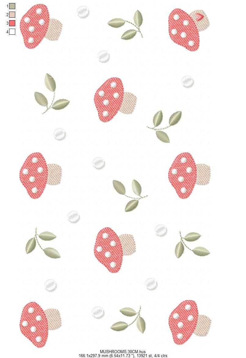 Mushroom with leaves embroidery design - Forest Toad machine embroidery pattern - Kitchen Towel file - Instant digital download pes jef hus dst - Marcia Embroidery