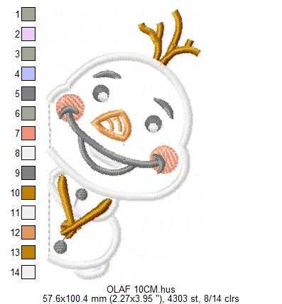 Olaf embroidery design - Frozen Disney Princess machine embroidery pattern - Baby boy and girl file - Instant digital download pes jef - Marcia Embroidery