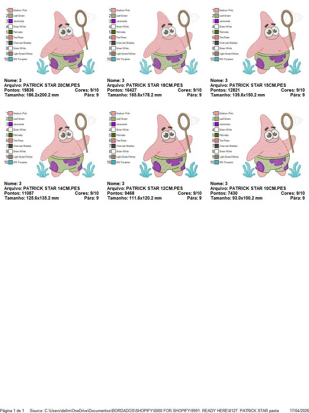 Patrick Star embroidery designs - SpongeBob SquarePants Cartoon machine embroidery pattern - Baby Girl and Boy file - Instant digital download pes jef - Marcia Embroidery