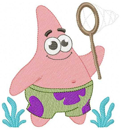 Patrick Star embroidery designs - SpongeBob SquarePants Cartoon machine embroidery pattern - Baby Girl and Boy file - Instant digital download pes jef - Marcia Embroidery