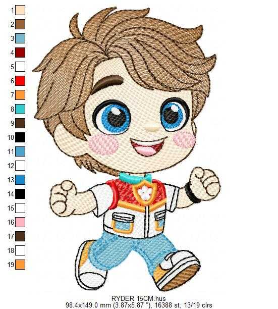 Paw Patrol embroidery design - Ryder machine embroidery patterns - Baby Girl Boy file - Instant digital download pes jef dst exp hus vp3 - Zuma Chase Rubble Skye Marshall Everest Ryder Rocky (Copy) - Marcia Embroidery
