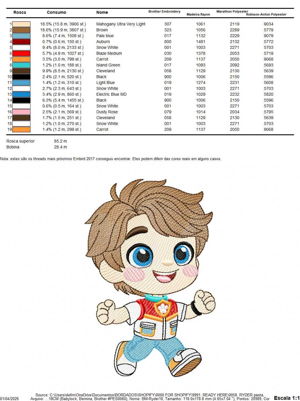 Paw Patrol embroidery design - Ryder machine embroidery patterns - Baby Girl Boy file - Instant digital download pes jef dst exp hus vp3 - Zuma Chase Rubble Skye Marshall Everest Ryder Rocky (Copy) - Marcia Embroidery