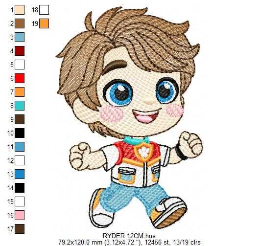Paw Patrol embroidery design - Ryder machine embroidery patterns - Baby Girl Boy file - Instant digital download pes jef dst exp hus vp3 - Zuma Chase Rubble Skye Marshall Everest Ryder Rocky (Copy) - Marcia Embroidery