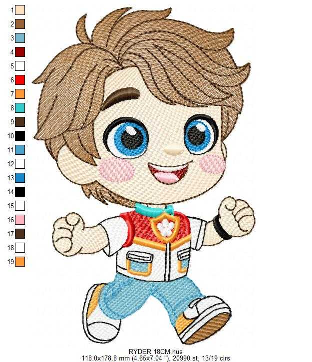 Paw Patrol embroidery design - Ryder machine embroidery patterns - Baby Girl Boy file - Instant digital download pes jef dst exp hus vp3 - Zuma Chase Rubble Skye Marshall Everest Ryder Rocky (Copy) - Marcia Embroidery