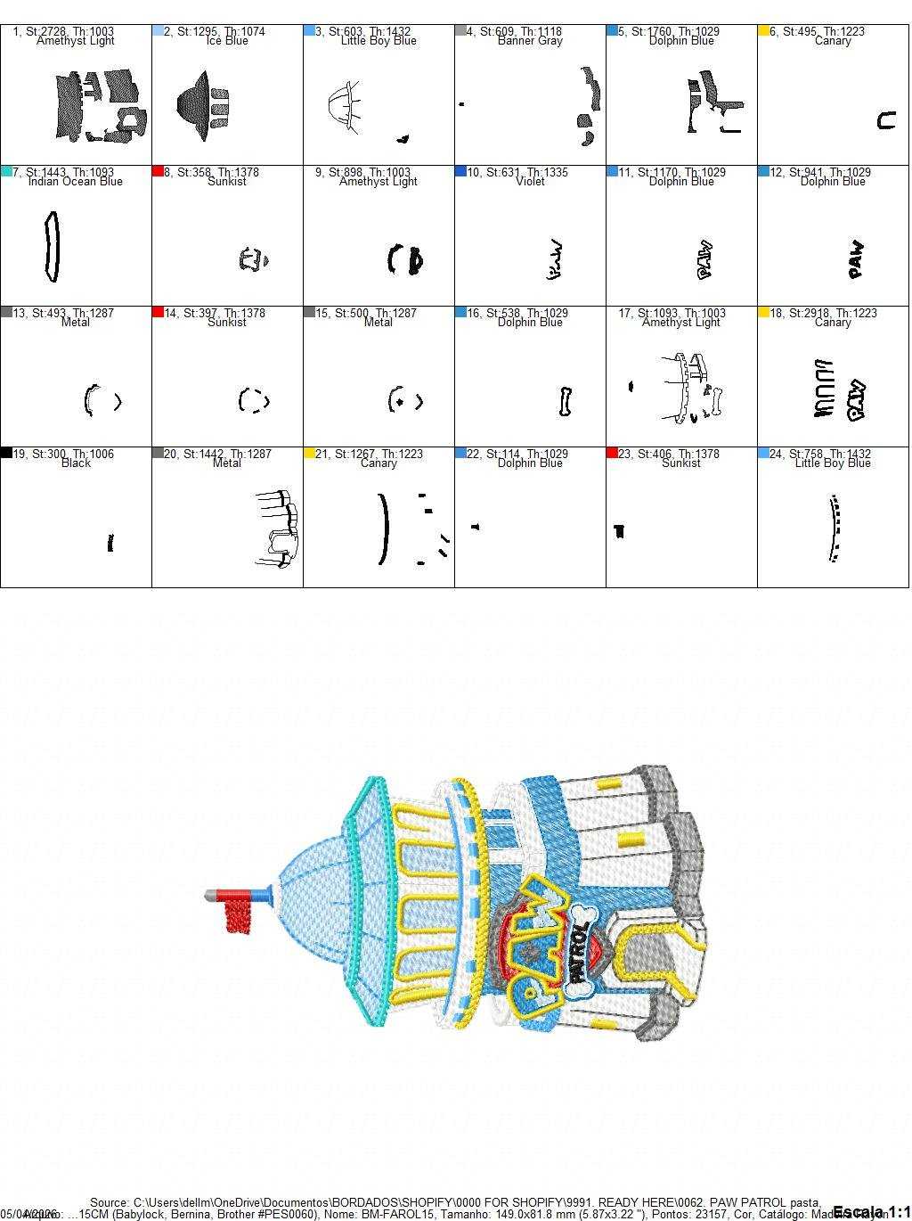 Paw Patrol embroidery designs - Dog Tower machine embroidery patterns - Baby Girl Boy file - Instant digital download - Zuma Chase Rubble Skye Marshall - Marcia Embroidery