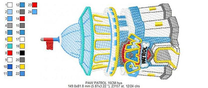 Paw Patrol embroidery designs - Dog Tower machine embroidery patterns - Baby Girl Boy file - Instant digital download - Zuma Chase Rubble Skye Marshall - Marcia Embroidery